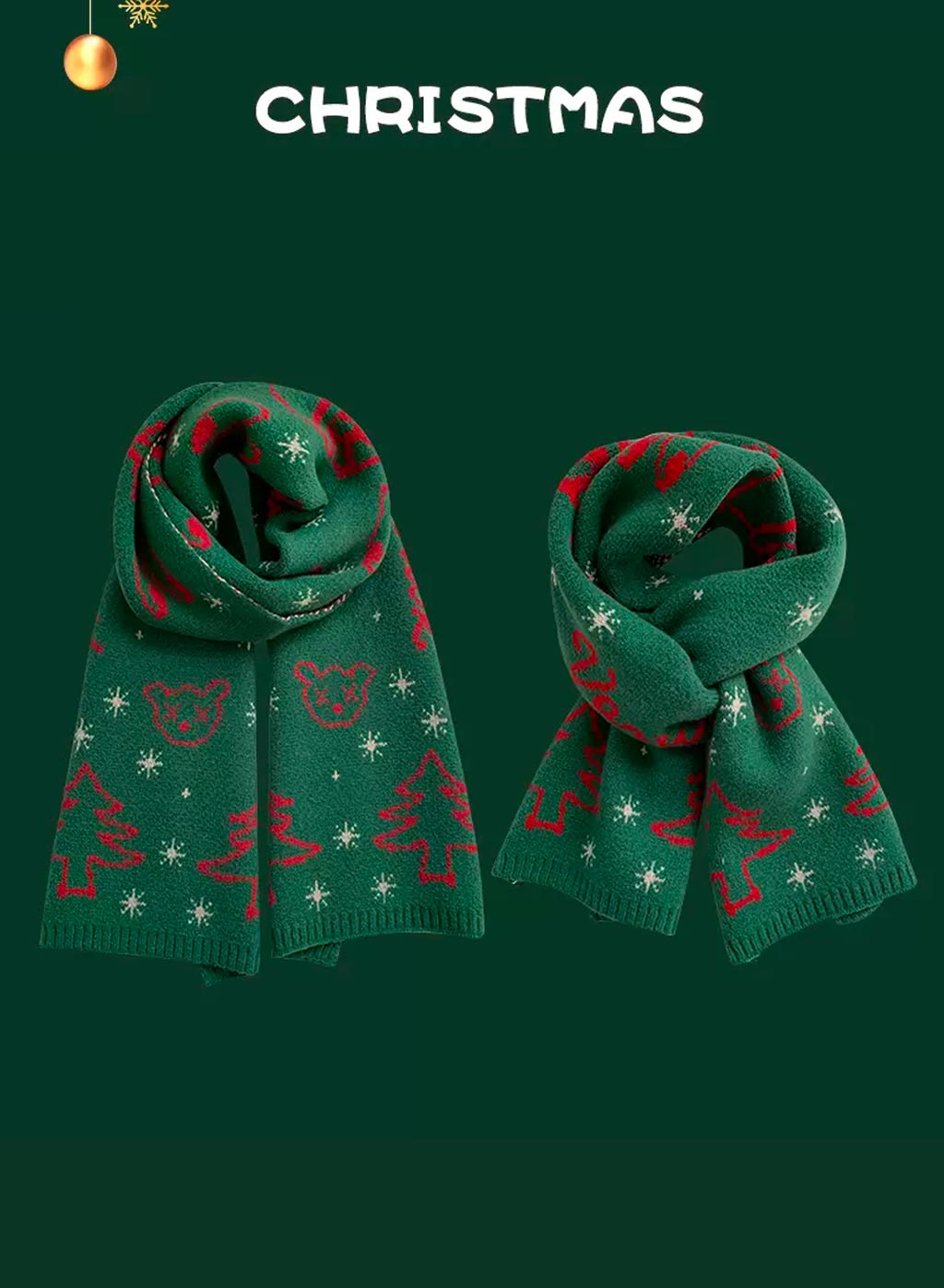 Soft &amp; Warm knitted Christmas scarf image 4