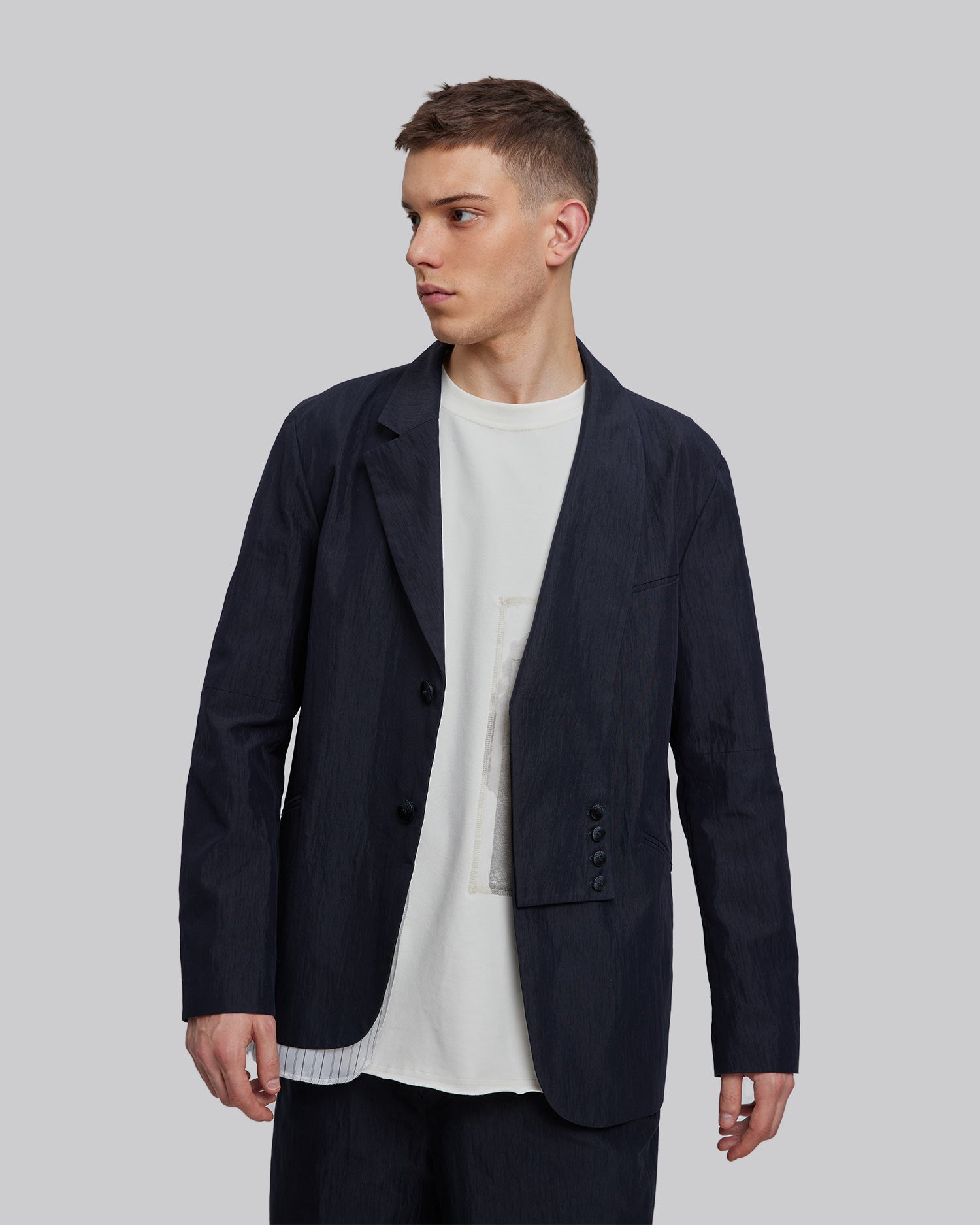 Button-Lapeled Blazer image 1