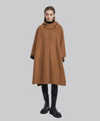 Wool Hooded Cape - Camel, OS image