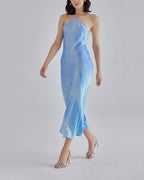 Classic Halter Neck Midi Silk Dress image 3