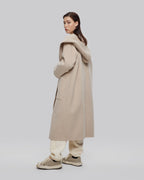 Hooded Long Wool Wrap Coat image 3