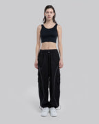 Breathable Drawstring Sweatpants - Black, M image