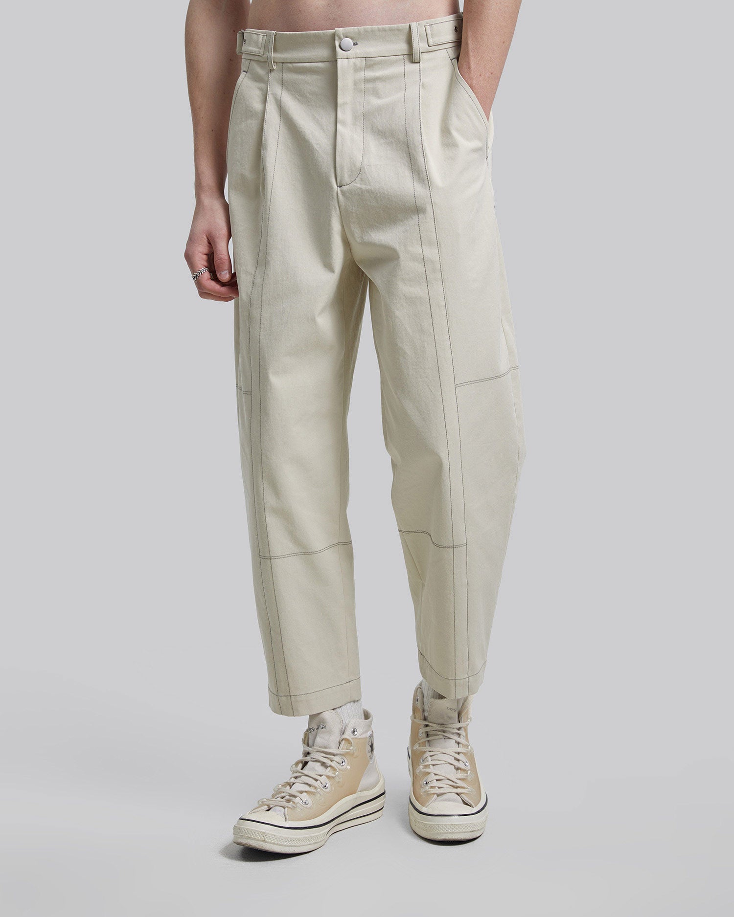 Exposed Seam Baggy Pants image 1