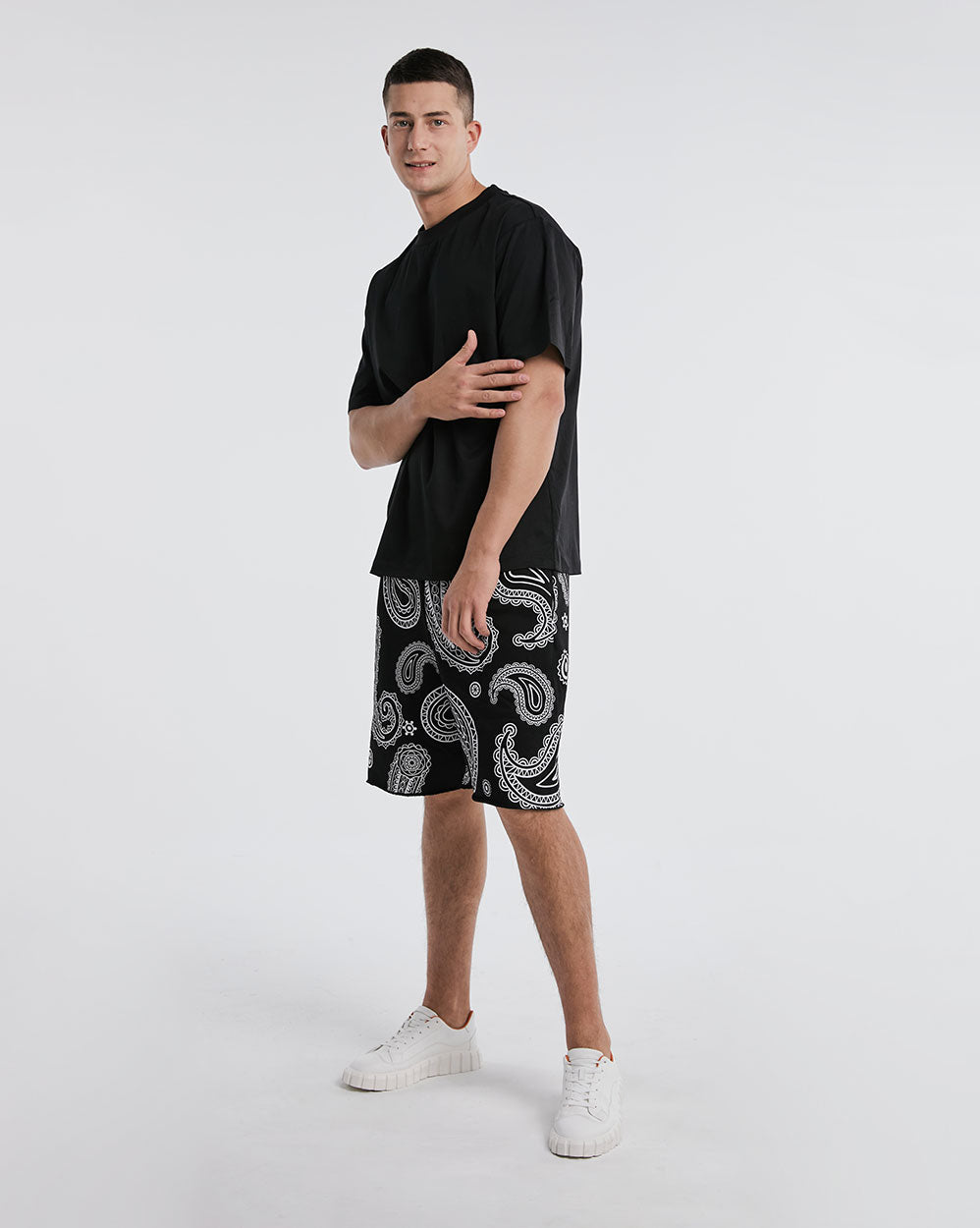 Cotton Printed Shorts - Black, XS image
