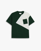 Geometric Paneled T-Shirt - Turquoise Green, M image