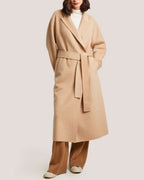 Belted Hidden Button Pure Camel Coat image 1