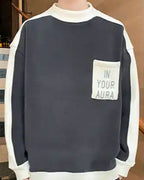 Contrast Patch Pocket Pullover - Tundora, M image