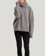 Turtleneck Wool-Yak Blend Sweater - Light Grey, XS image