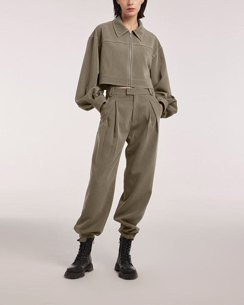 Belt Pleated Pants image 0