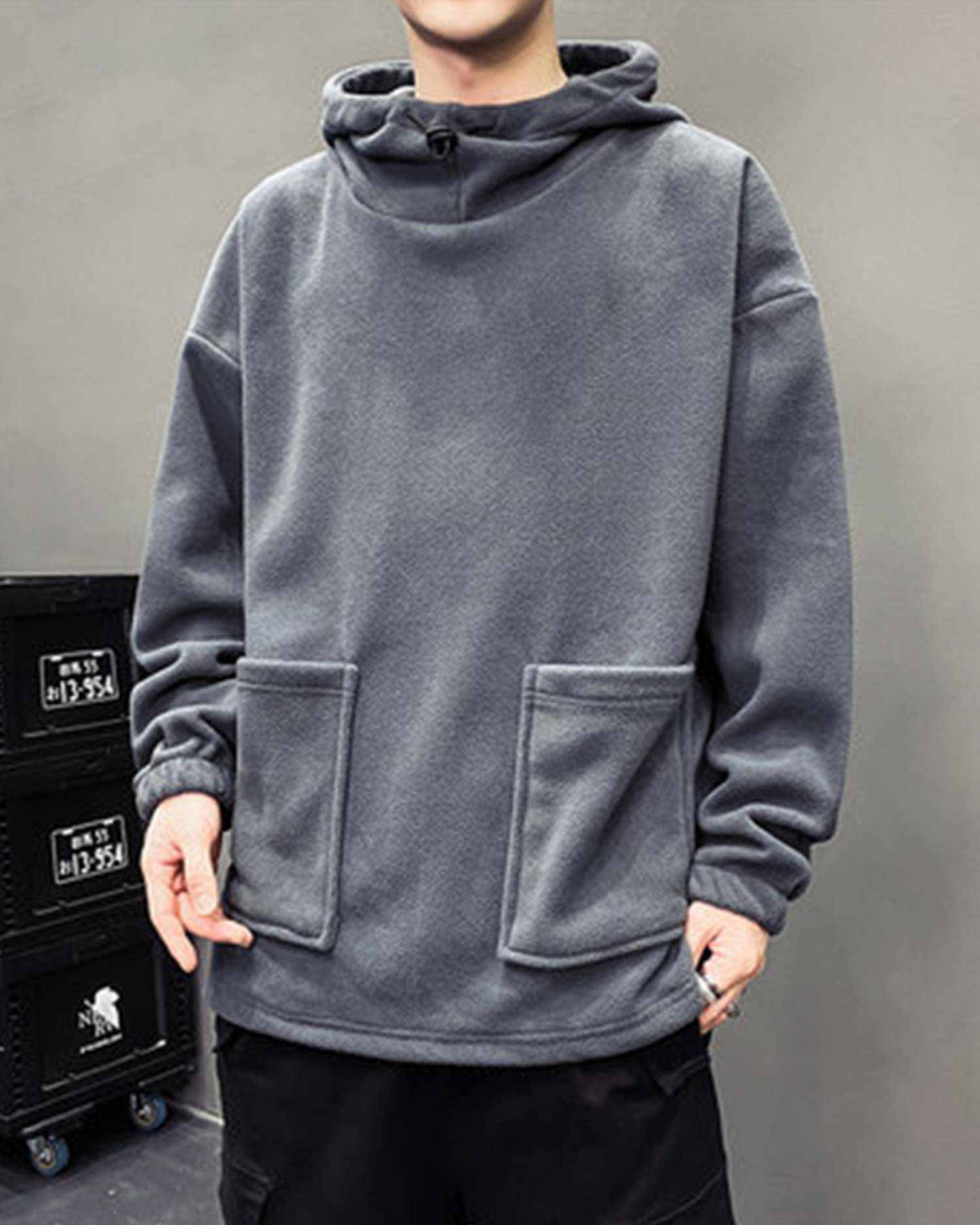 High Neck Half-Zip Pullover - Fossil, XL image