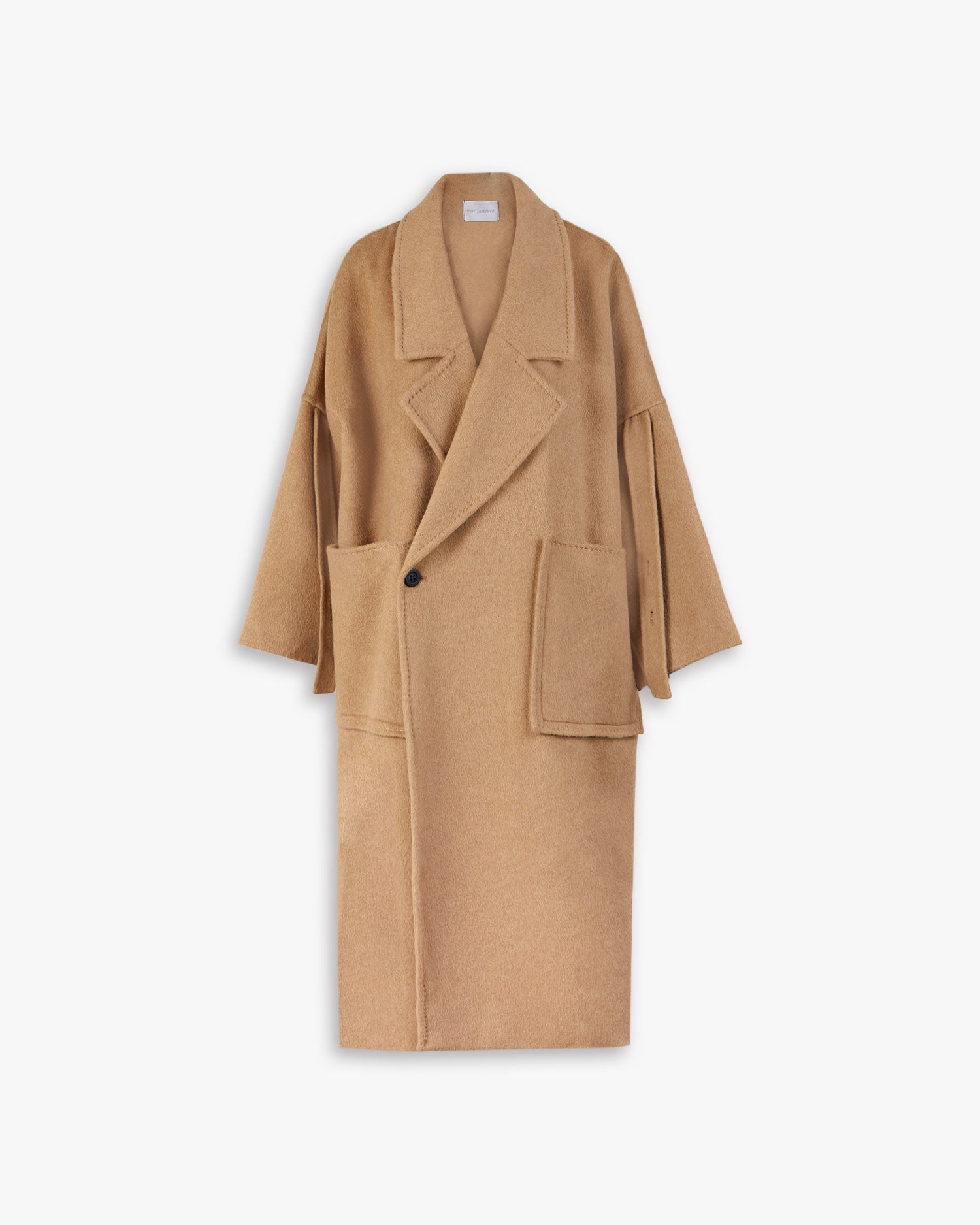 Long Wool Coat with Ribbons image 0