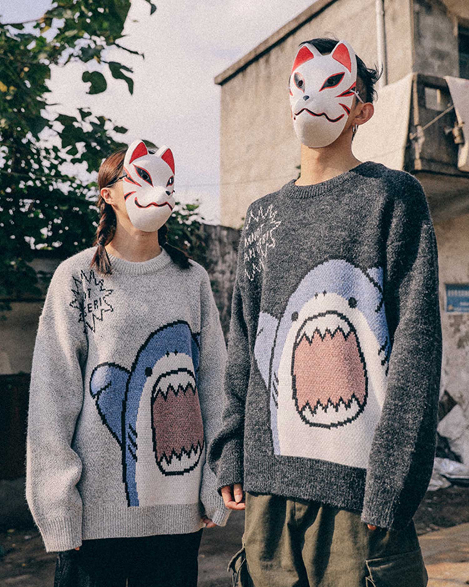 Knitted Crewneck Shark Jumper image 1