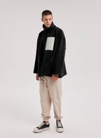 Half-Zip Patch Fleece Sweatshirt - Black, S image