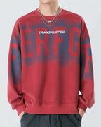 Letter Detail Cotton Sweatshirt - Burgundy, XXXL image