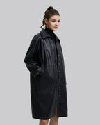 Faux-Leather Long Coat image 1