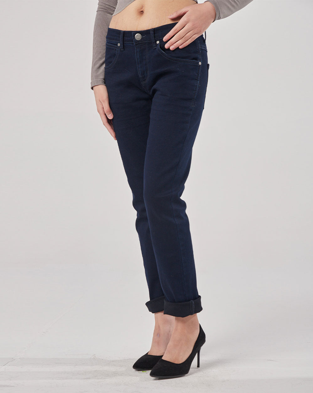 Women's Straight Tapered Jeans - Black, XS image