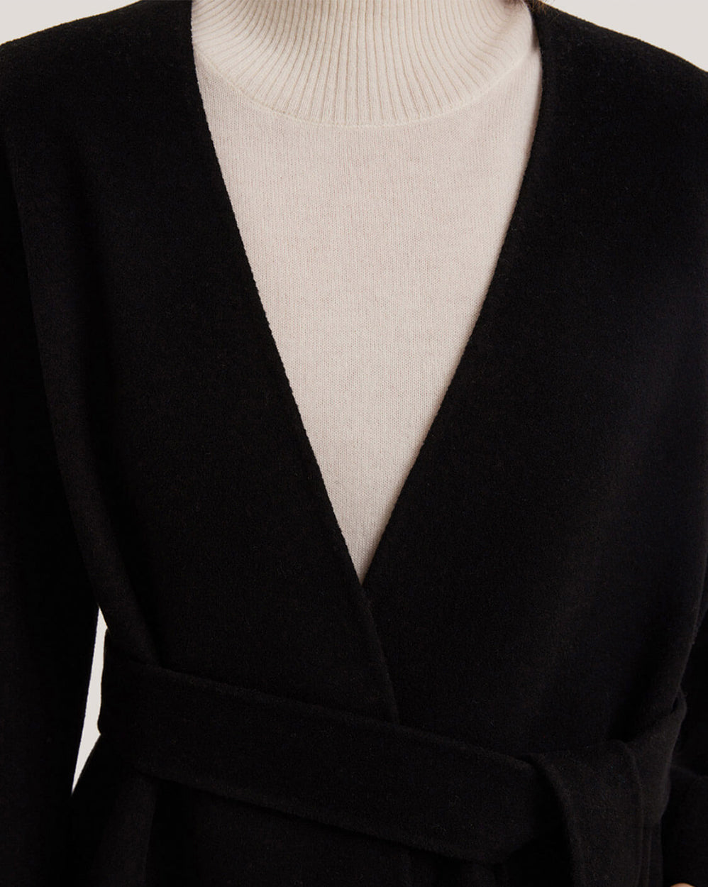 V Neck Cashmere Wrap Coat image 5