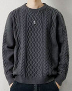 Crewneck Cable-Knit Jumper - Fossil, XXL image