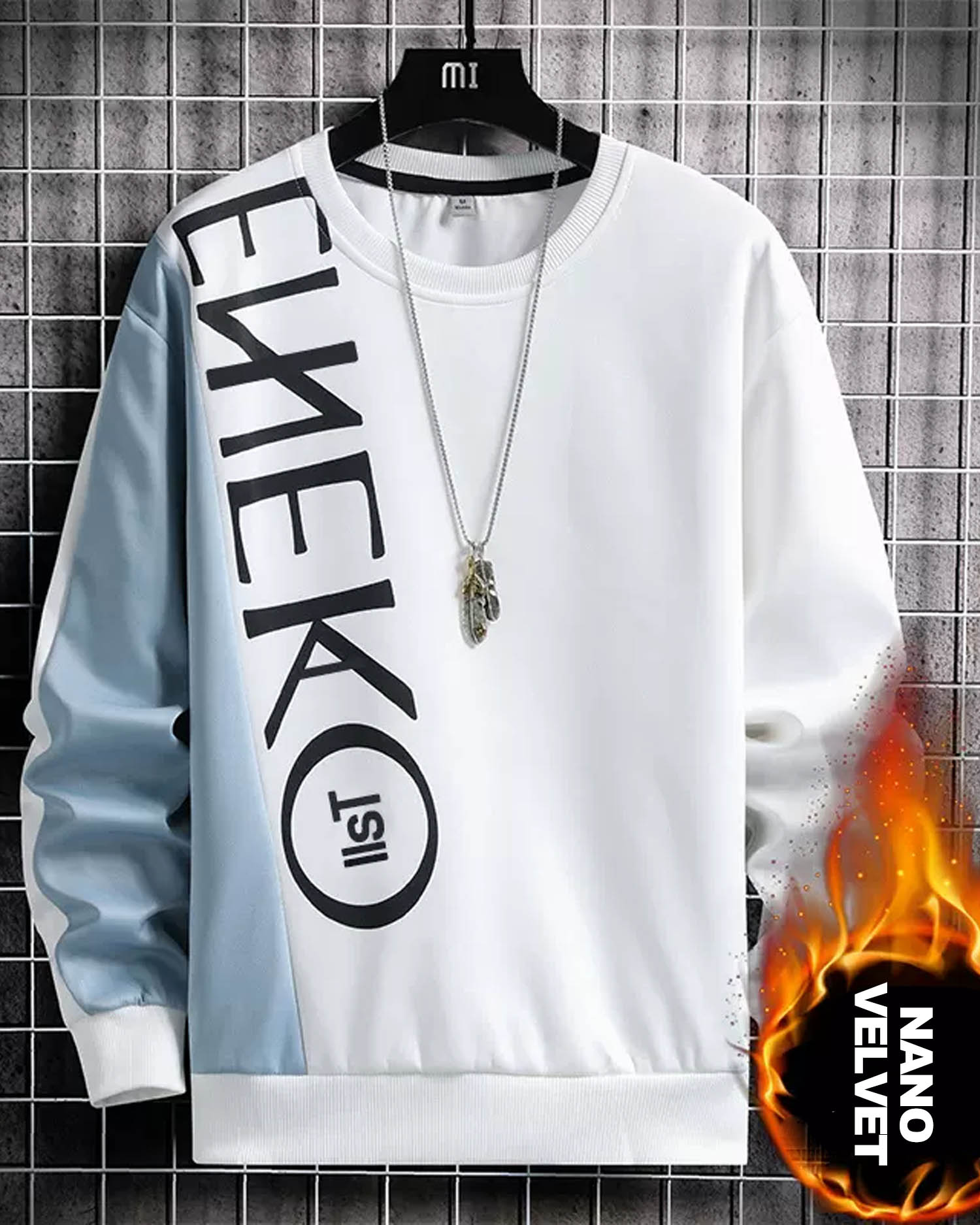 Misplaced Hem Crewneck Sweatshirt - Cloud, XL image