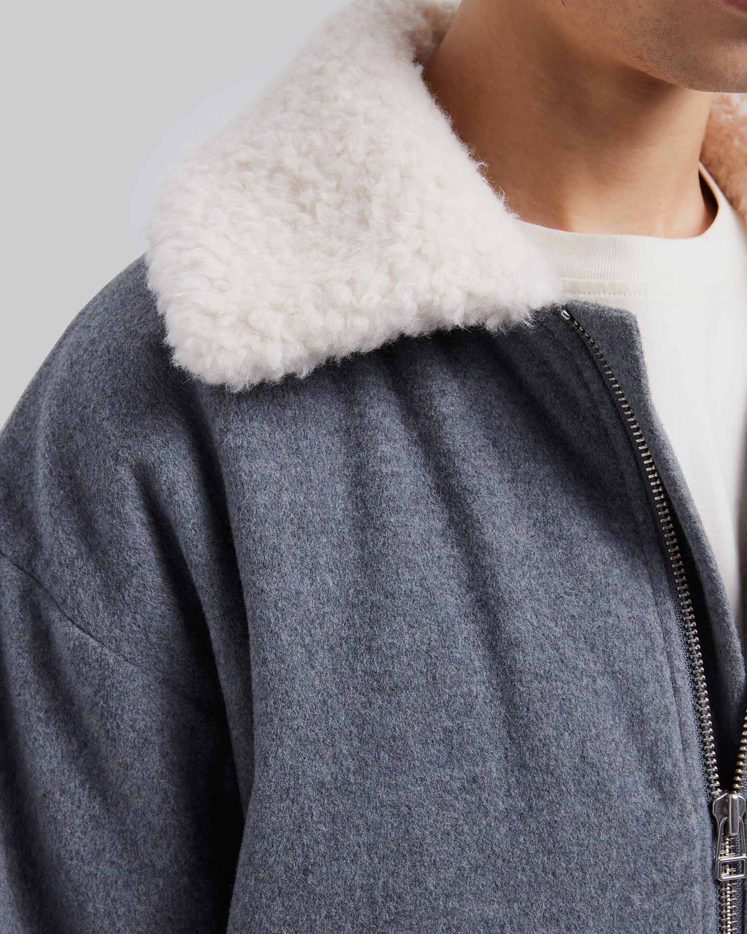 Grey Pocket Wool Jacket image 5