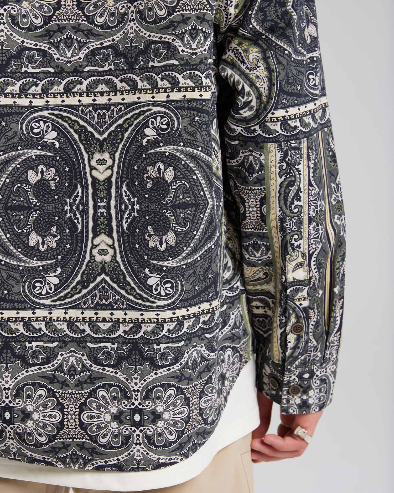 Gold &amp; Black Cotton Patterned Shirt image 3