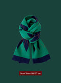 Winter Retro Warm Christmas Plaid Scarf - Indigo, OS image