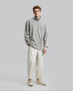 High Neck Asymmetric Sweatshirt - Gray, M image