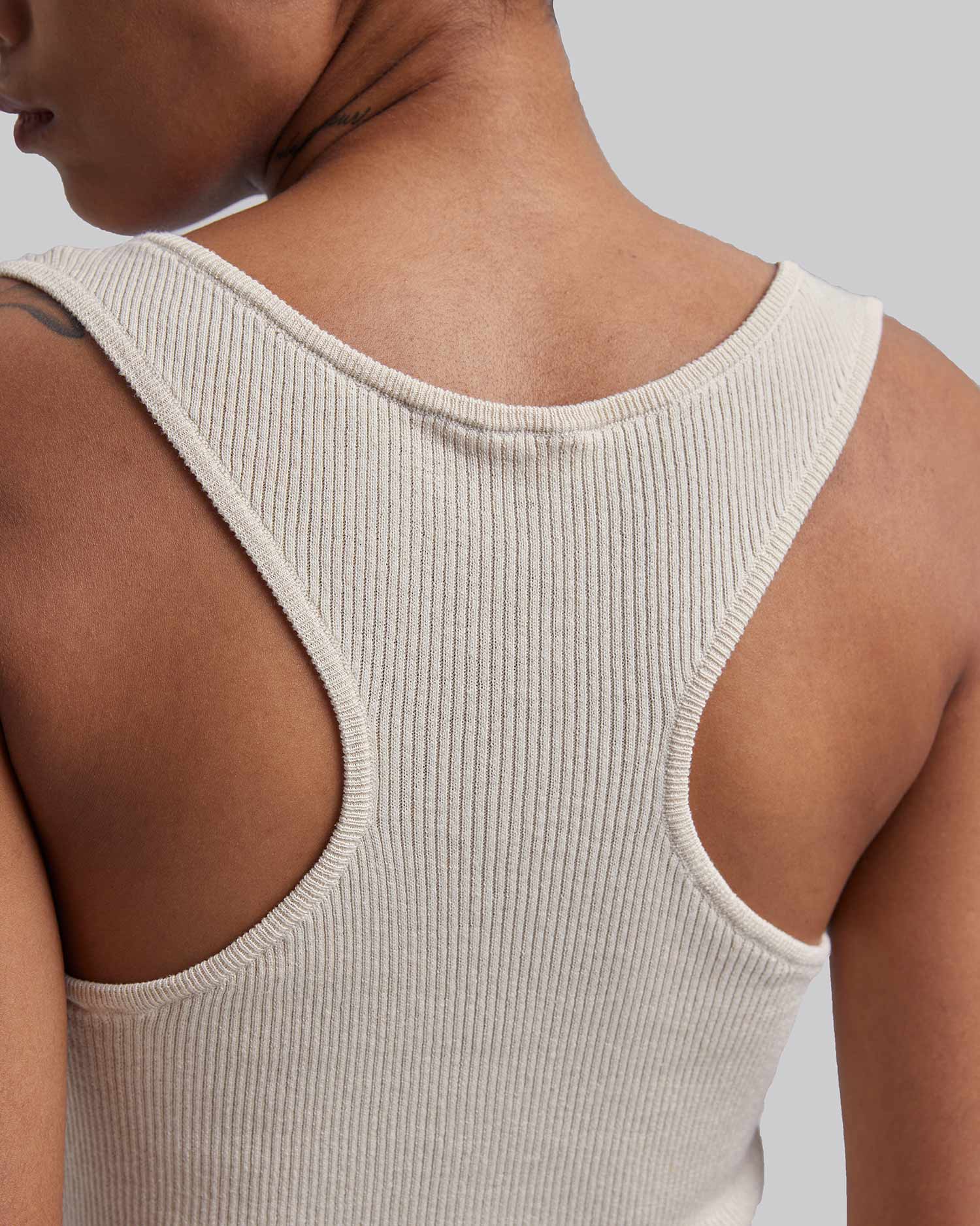 V-Neck Body-Suit in Beige image 5