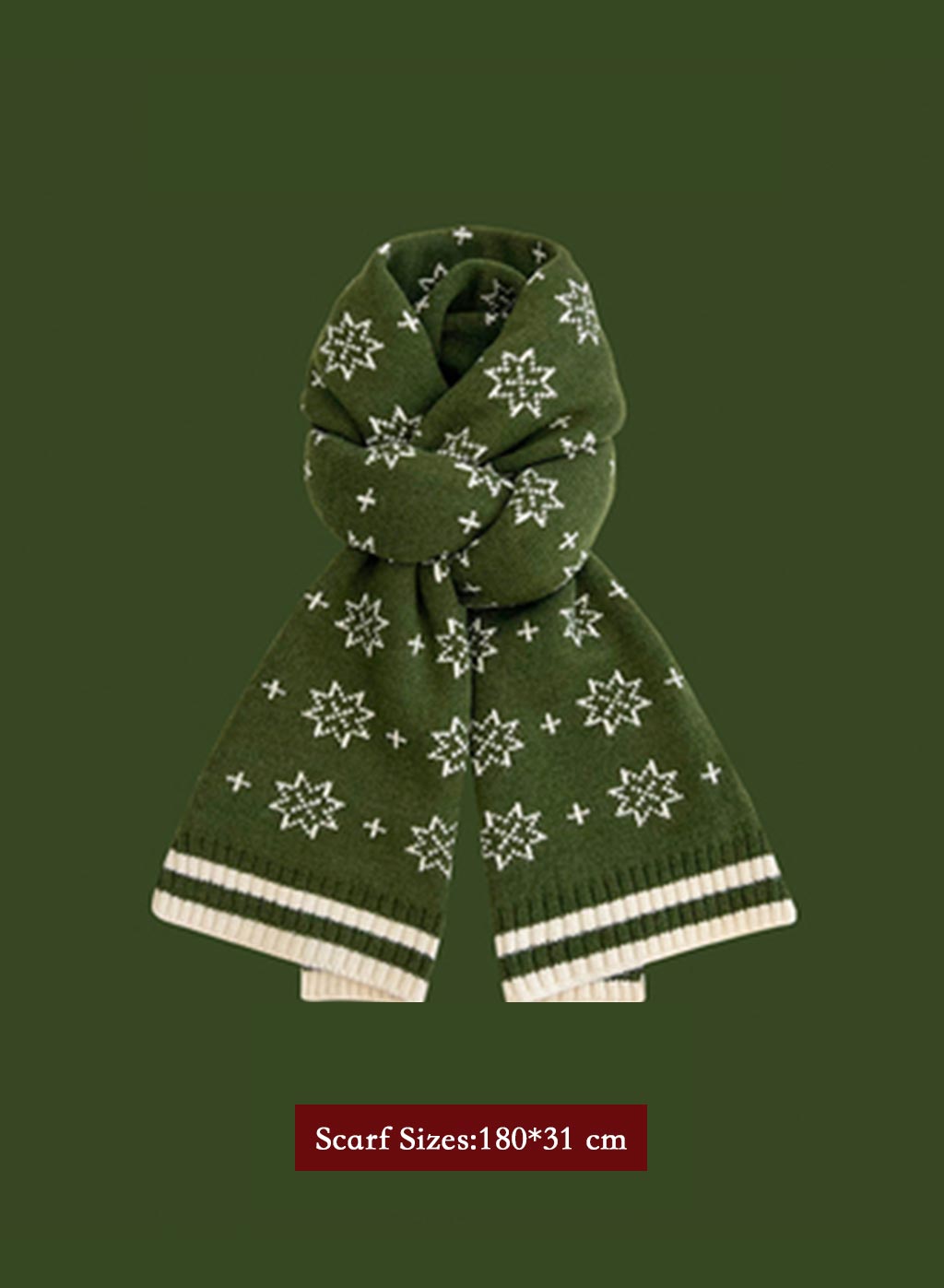 Winter Retro Warm Christmas Plaid Scarf - Sage, OS image