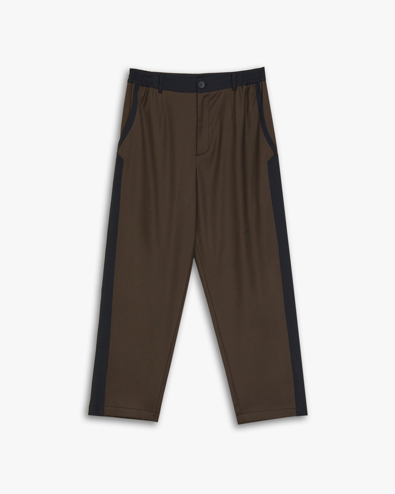 Two-Tone Tapered Pants - Brown, M image