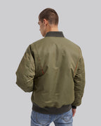 Army Green Down Bomber Jacket image 4