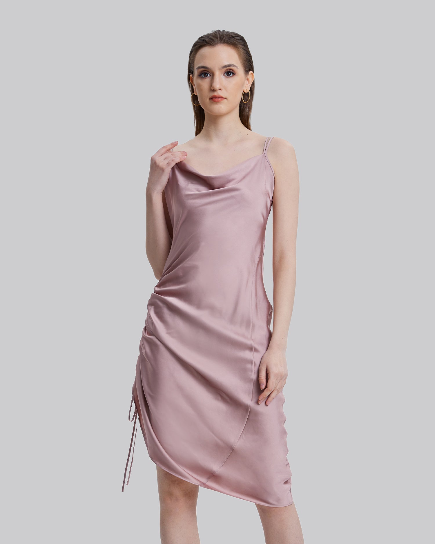 Asymmetrical Cinched Side Dress image 1
