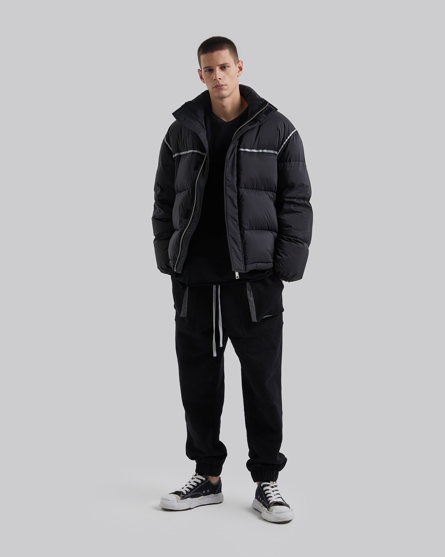 Reflective Tapered Sweatpants - Black, XL image