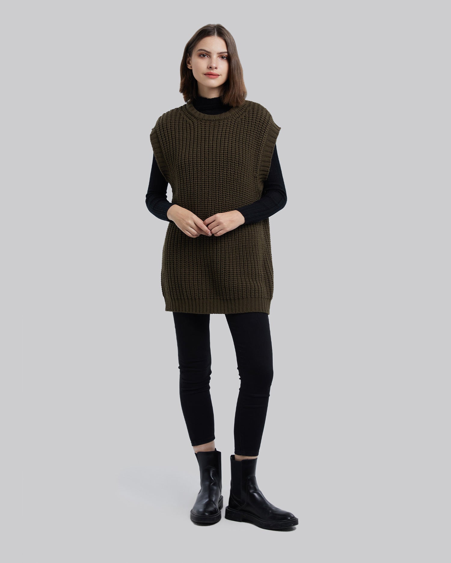 Simplistic Sweater Vest - Dark Green, L image