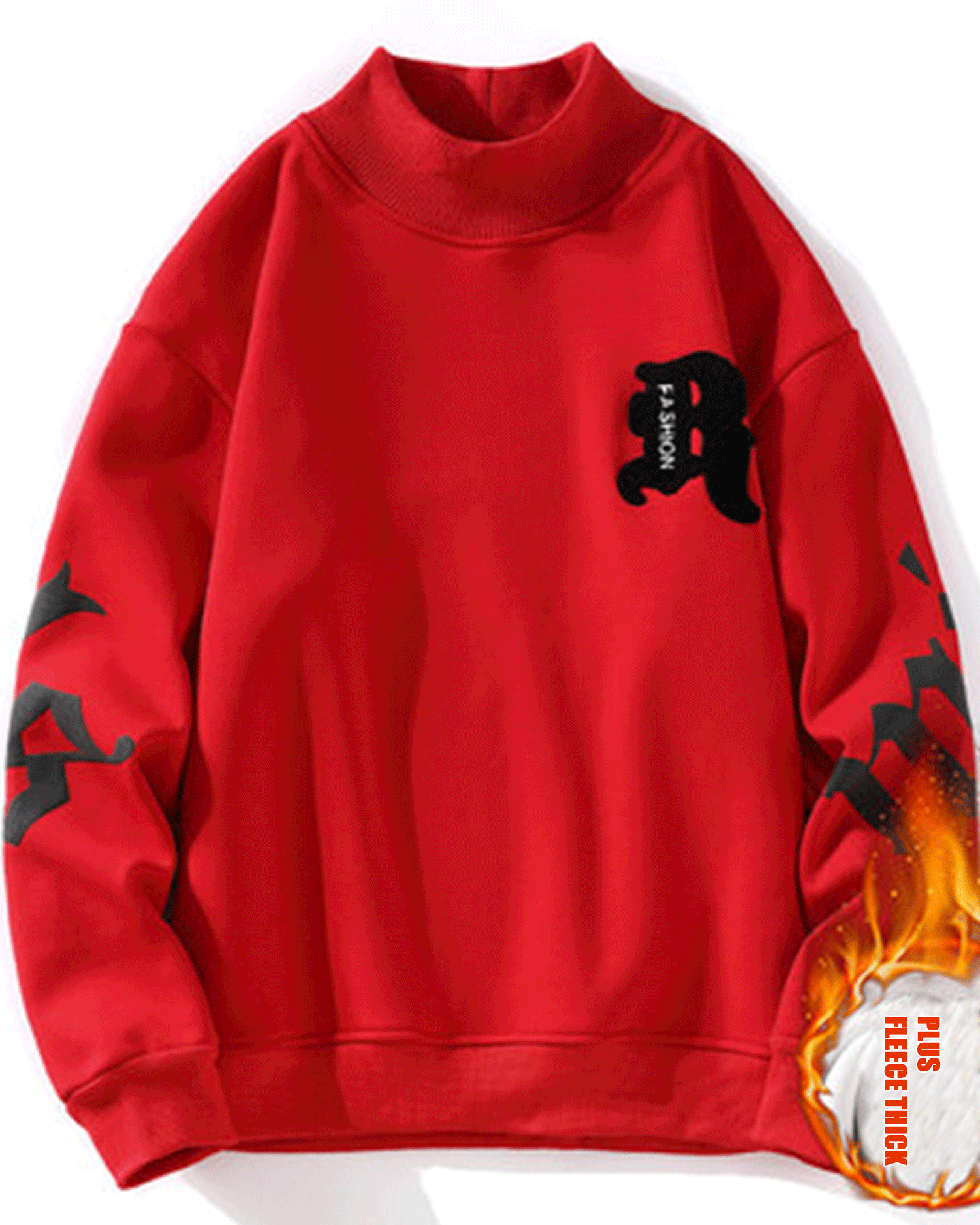 Rabbit Cotton Crewneck Sweatshirt - Scarlet Red, M image
