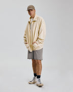 Plain Half-Zip Sweatshirt - Beige, M image