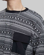 Pattern Print Patch Pocket Sweatshirt image 5