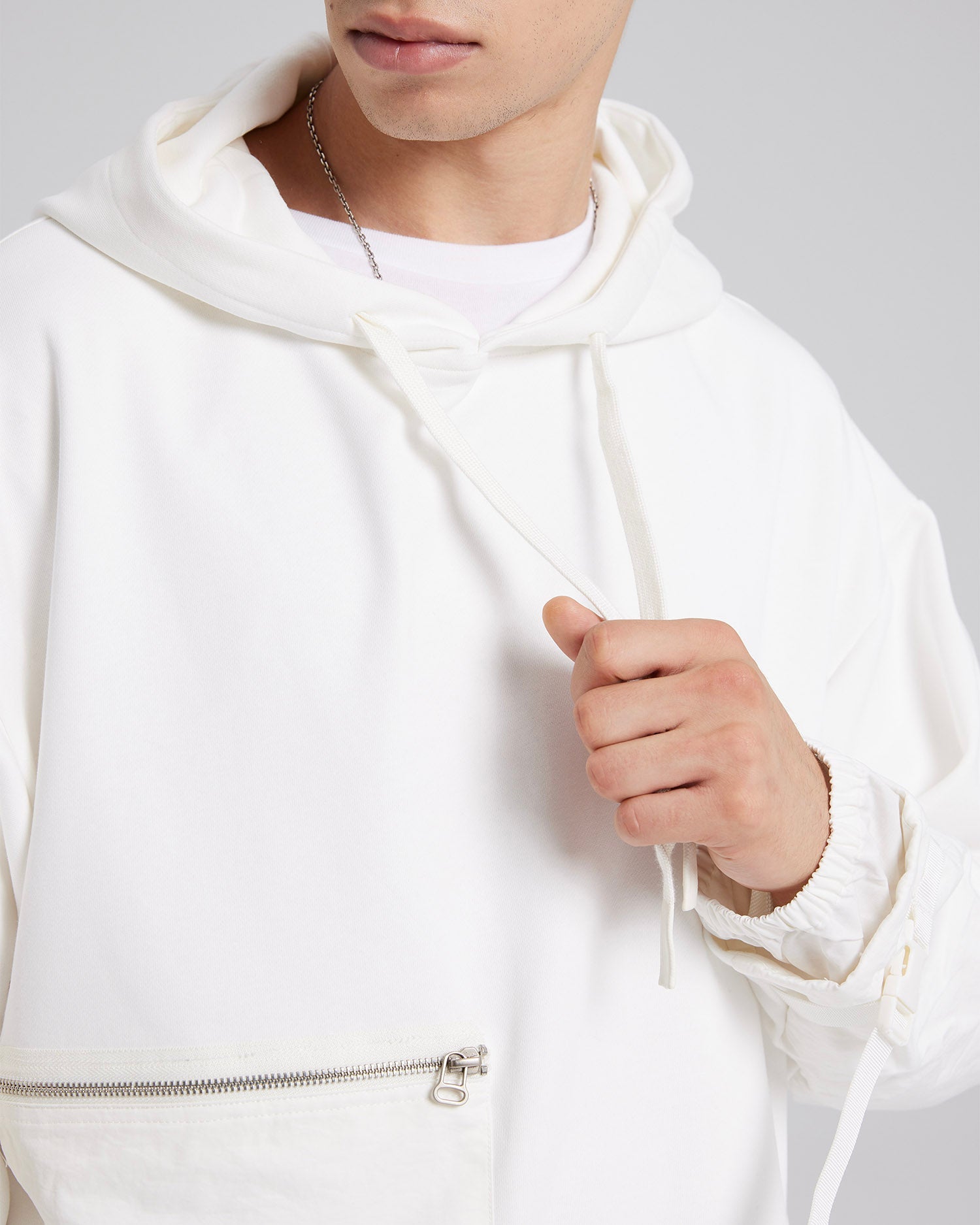 White Zippered Hoodie image 5