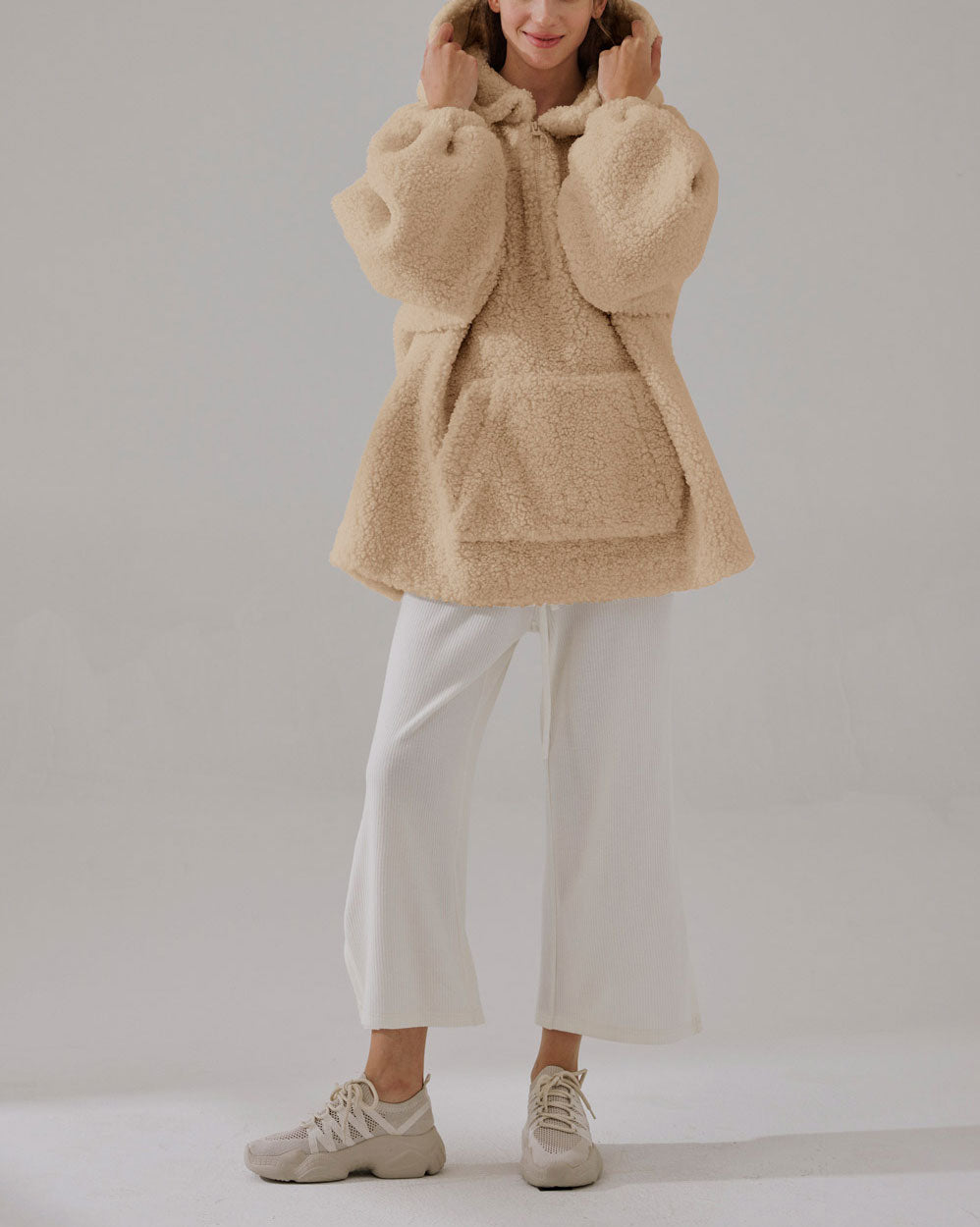 Pocket Fleece Hoodie - Beeswax, S image
