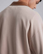 Leather-Like Collar Polo Jacket image 5