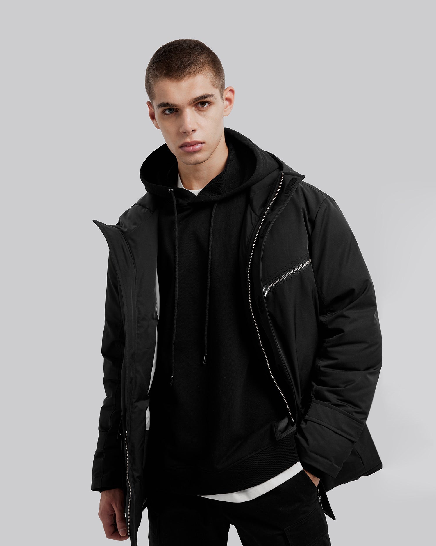 Hooded Cargo Down Jacket image 1