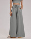 Cotton Wide Leg Pants - Blossom Blue, S image