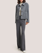 Patch Pocket Wool-Cashmere Short Coat - Grey, M image