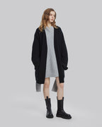 Oversized Rib-Knit Cashmere Cardigan - Black, XXL image