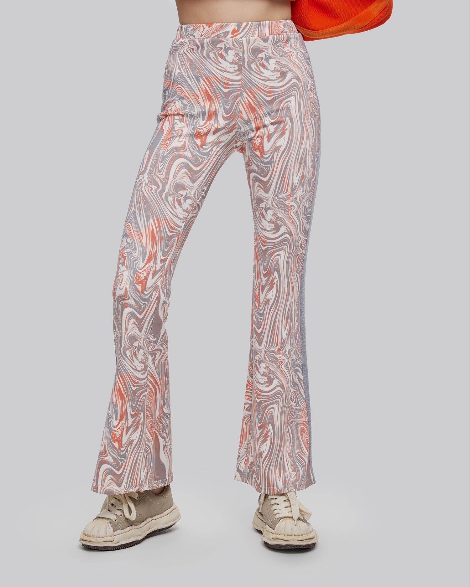 Print Pattern Flare Pants image 1
