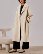 Oversized Camel Blend Coat - Ivory, S image