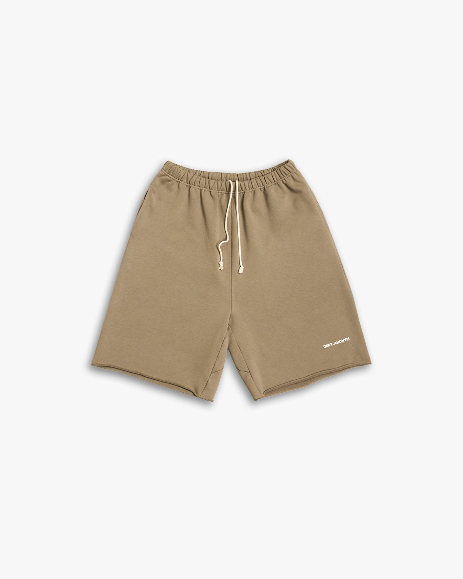 Raw-Edged Gym Shorts - Brown, M image
