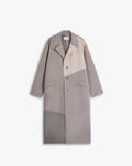 Paneled Pure Wool Coat - Grey, S image