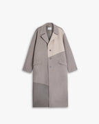 Paneled Pure Wool Coat - Grey, S image