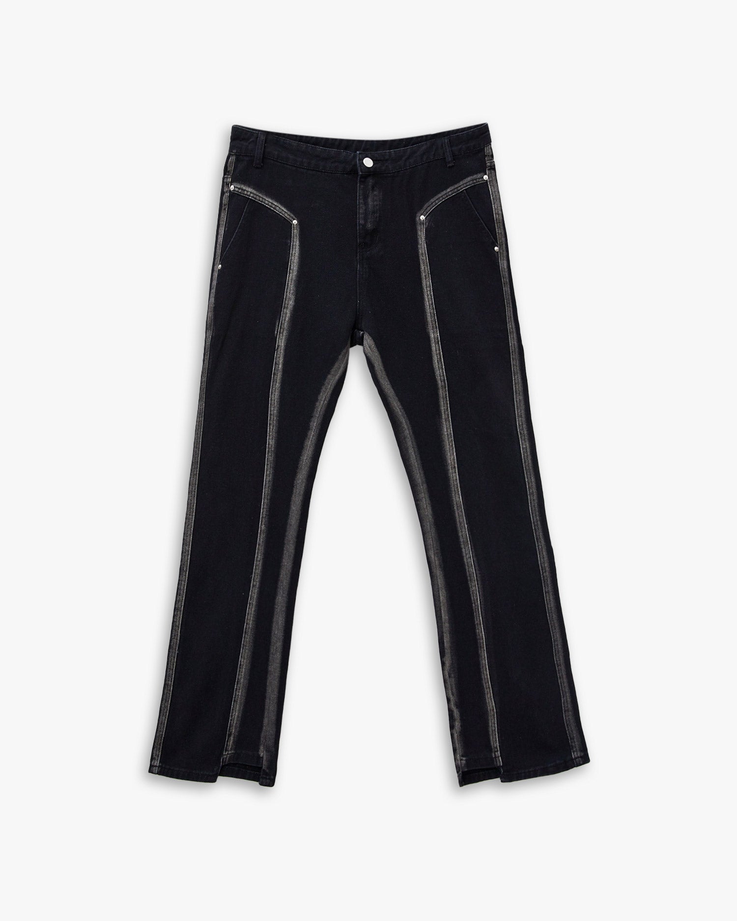 Contrast Trim Flared Jeans image 0